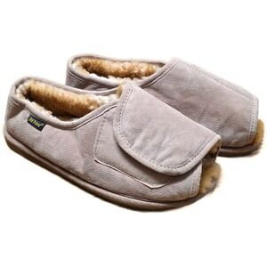 Old Friend Adjustable Step In Slippers Men's Size 12-13 M Light Brown Sheeepskin